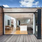 Exterior Commercial Aluminium Doors , Alloy Frame Folding Glass Doors For