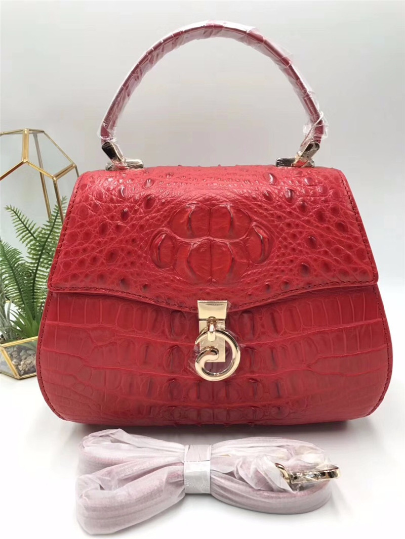 Authentic Crocodile Skin Lady Saddle Purse Genuine Alligator Leather Female Small Handbag Women Crossbody Shoulder Bag
