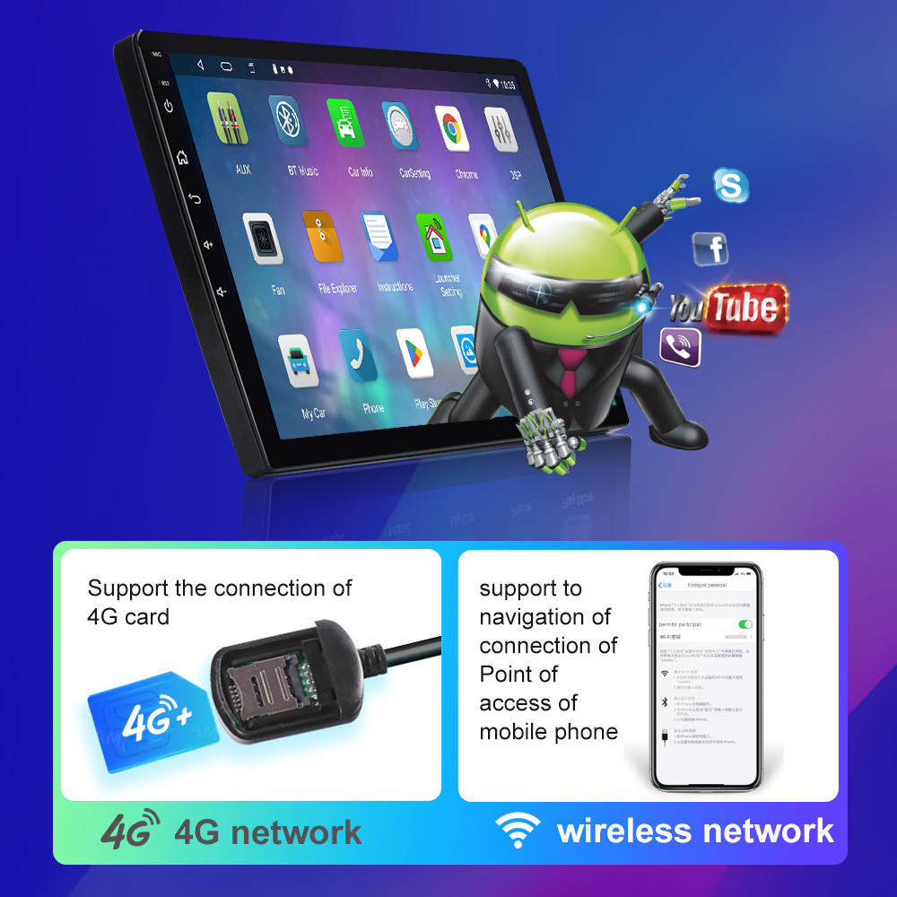 Car Radio For Car Player Android OS WIFI GPS Navigation Included