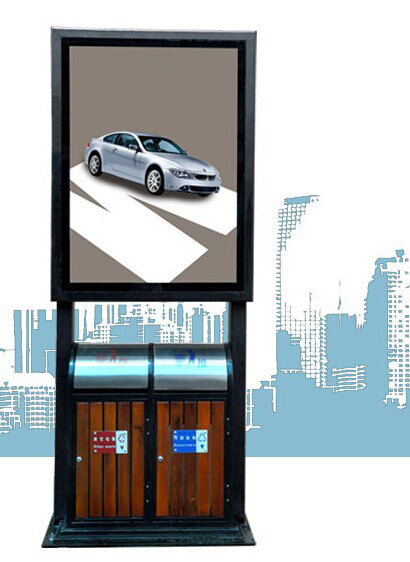 Fashion and practicality advertising light box with trash can
