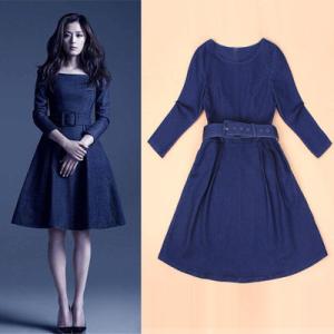 Quality zara women denim dress winter women dress with factory price wholesale