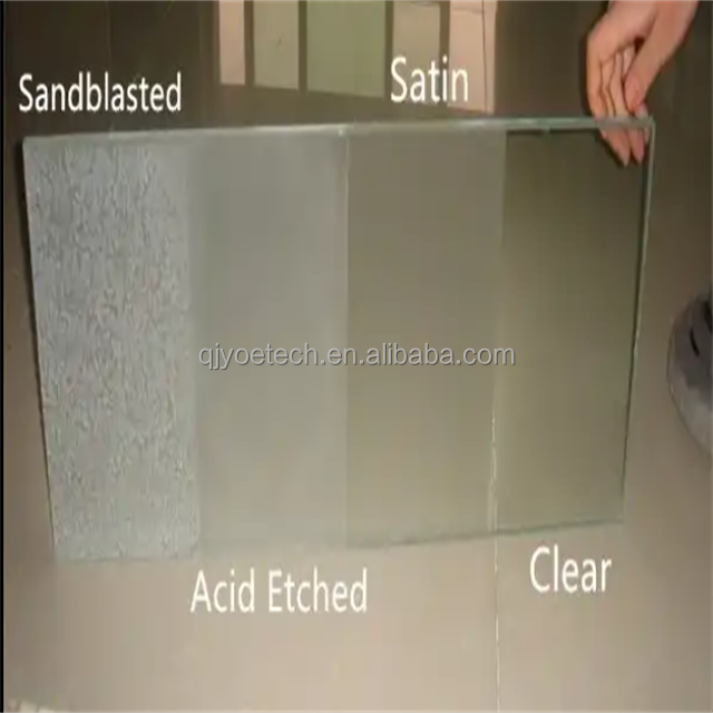 Qualified Float Glass 10mm Frost Acid Etched Tempered Glass for Shower Glass Door