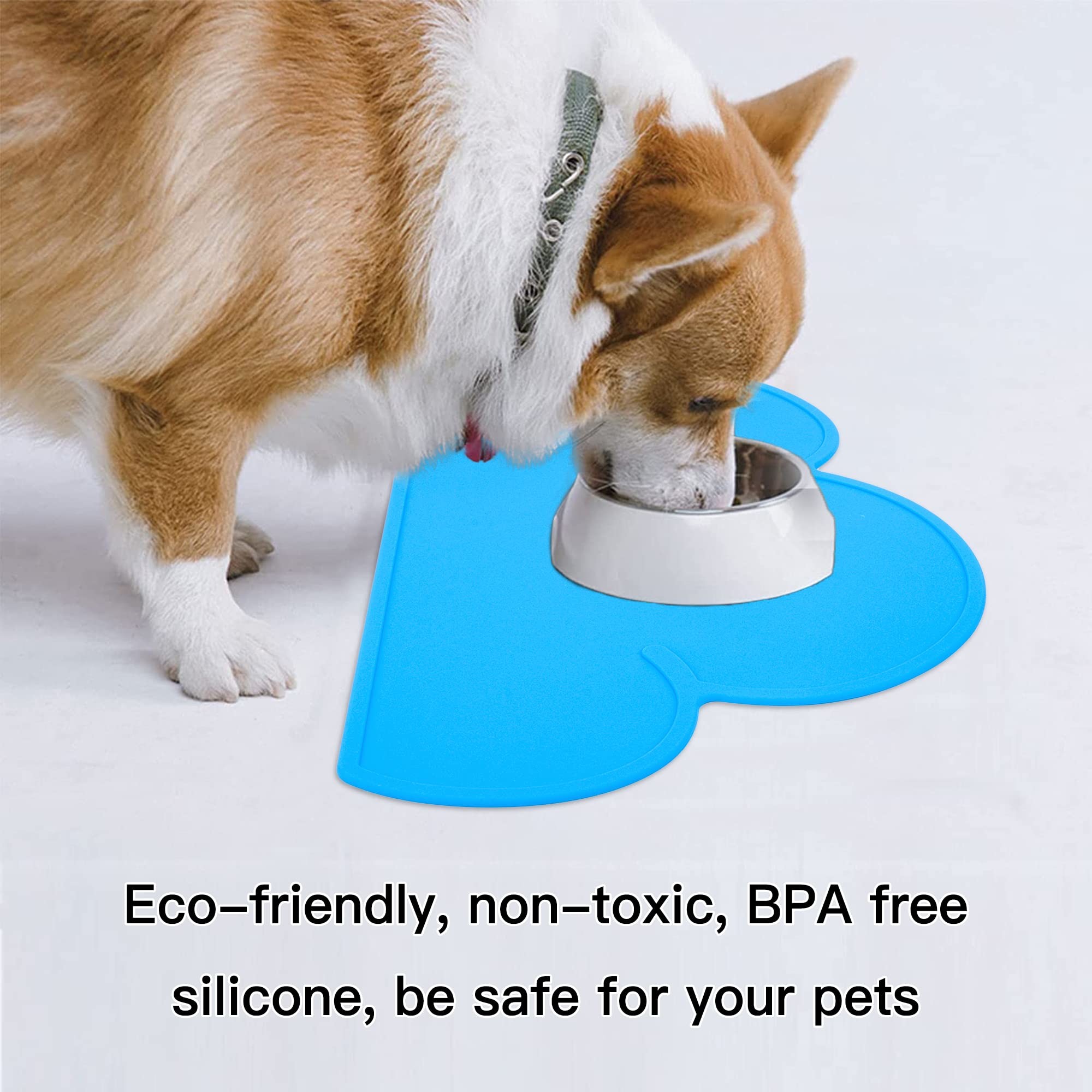 Silicone Pet Feeding Food Mat Dog Cat Placemat Mat With Raised Edge Anti-Slip Waterproof Pet Bowl Mats Pet Food Tray