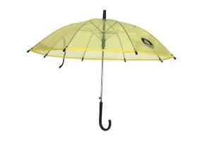 Quality Compact Child'S Clear Umbrella Yellow POE Materails Plastic Hook Handle wholesale