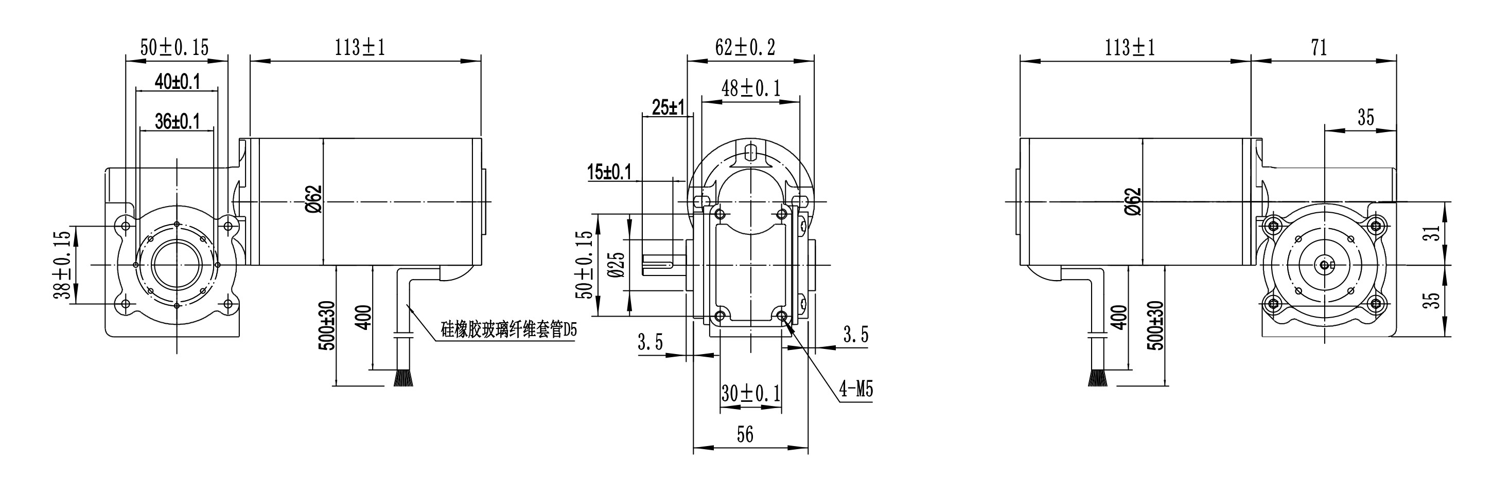 63BLX01-XXWG15L 24VDC Worm Gearbox Motor 220rpm 1A 3.5N.M 114W