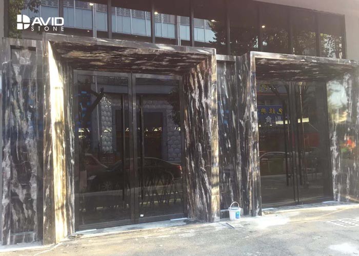 Glossy Polished Brown Large Marble Slab , Marble Worktop Slab 18mm Thickness