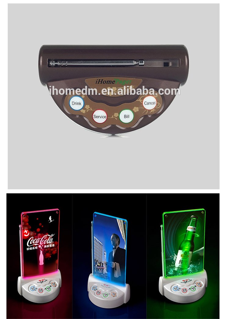 4 colors for choose wireless call button with menu folder and display number monitor
