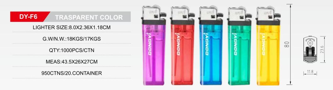Dongyi Hexagonal Flint Disposable Gas Cigarette Lighter