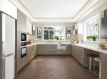 Melamine MDF Ready Made Cupboards Gray Kitchen Cabinets Wall Mounted
