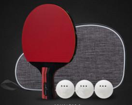 Quality Straight Handle Table Tennis Paddle Set Red Black Carbon Blade Elastic Sponge Reverse Rubber wholesale