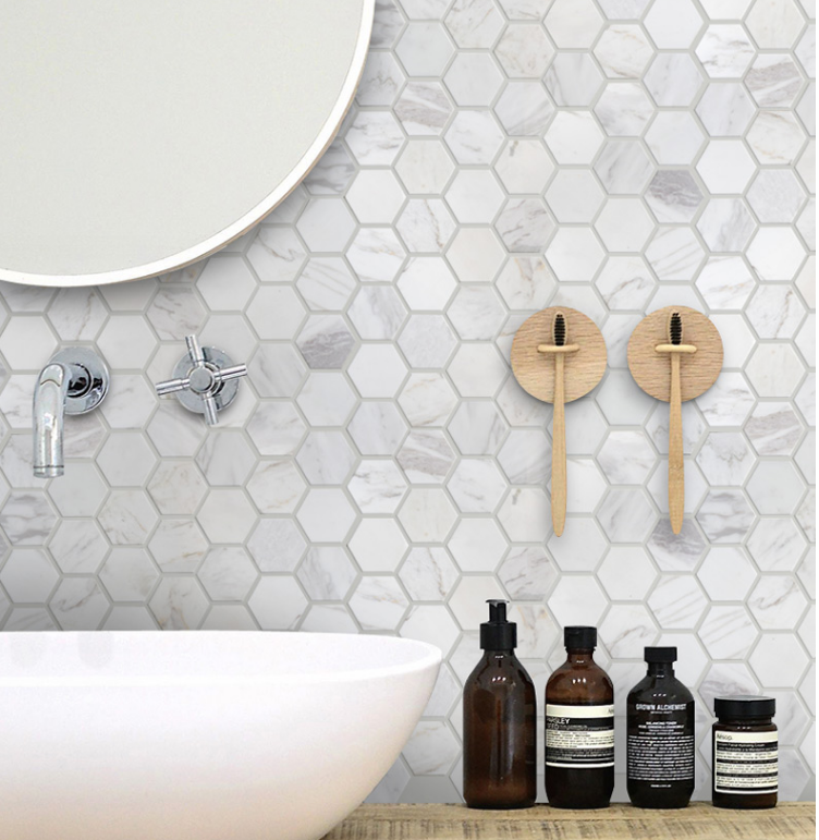 Jazz Mosaic in White Crystal and Carrara White Marble for Interior Floor Decoration