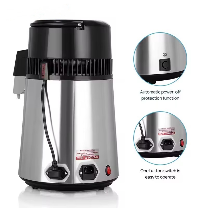 Medical And Household 750W Water Distillation Unit 1L/H SS Dental Water Distiller