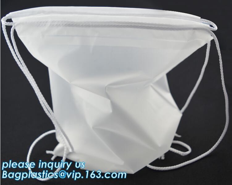 Biodegradable Eco-friendly cotton drawstring poly packaged bag for laundry used in hotel,Travel Carrying drawstring bags