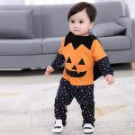 Kids Clothes Children Halloween Pumpkin Infant Bodysuit Jumpsuit Toddler Long