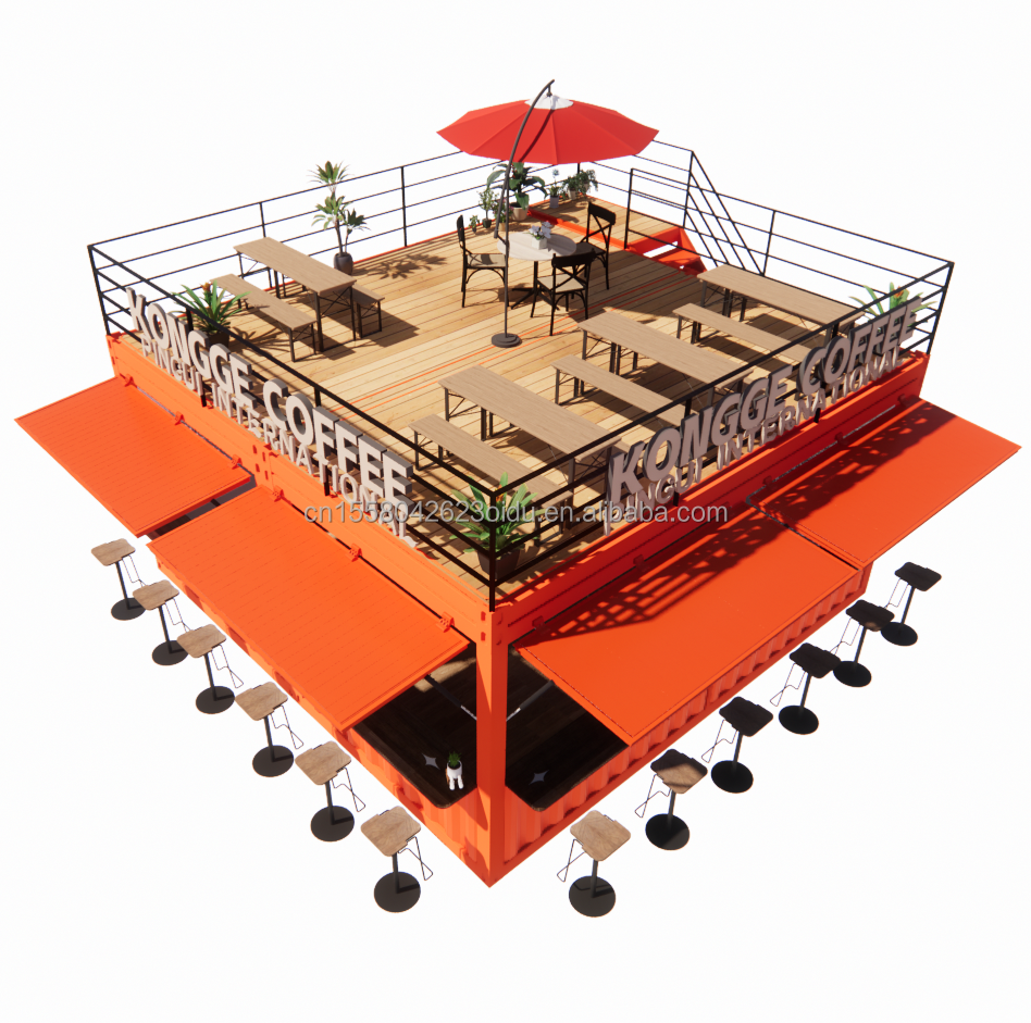 Shop Mini 20ft Pop-up Store Container Bar Stall with Sturdy Modular Design and Wall 50/75/100mm Wave Sandwich Panel