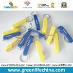 Customized Logo Imprinted Plastic Solid Blue Bottle Opener Key Chain