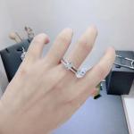 Women S925 Sterling Silver Rings Black CZ Cubic Zirconia Square Cut Jewelry
