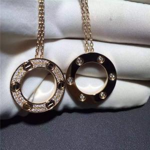 Quality Love Necklace 18K Yellow Gold , Pave Diamond Necklace B7058400 wholesale