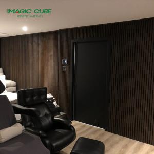 Quality Wood Slat Wall Panels - Wood Black Acoustic Felt - 2400x600x22mm wholesale