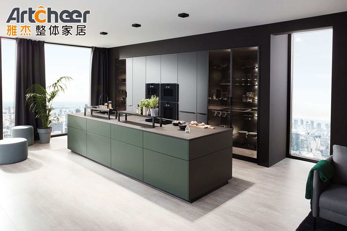 Ready Built I Shape Kitchen Cabinet With E0 Grade Material Marble Countertop In Philippines