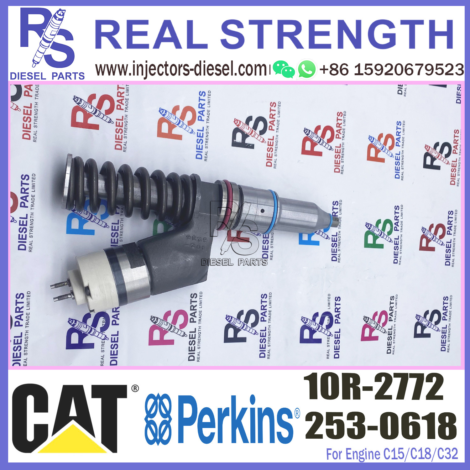 common rail injector 253-0618 10R-2772 for C13 C15 C18 385C auto parts high quality diesel injector nozzle 253-0618 10R-