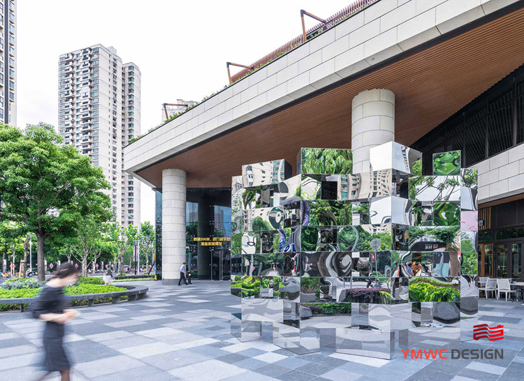 Customizable Modern stainless steel sculpture Mirror square sculpture for city square
