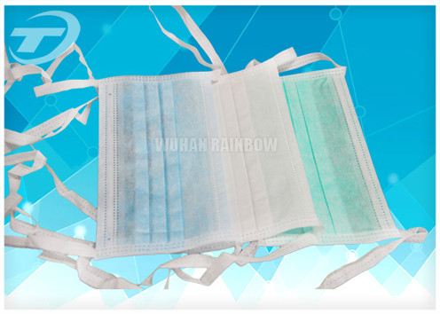 Disposable face mask 2 ply tie - on with different color,made of non-woven fabric