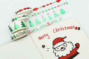 Quality Recyclable Creative Gold Foil Christmas Washi Tape wholesale