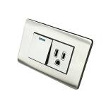 Stainless Steel Wall Switch And Socket With Metal Brushed