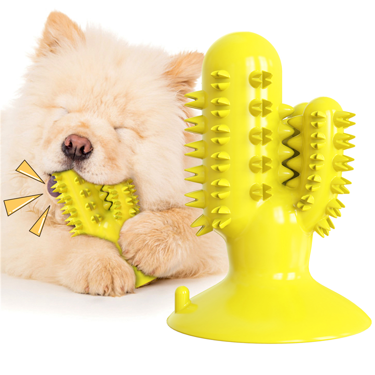Durable Rubber Cactus Tough Interactive Squeaky Dog Toys For Aggressive Chewers
