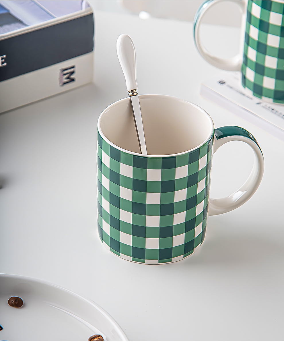 Custom Porcelain Taza Navidad Green Mosaic Ceramic Cup For Business Relationships