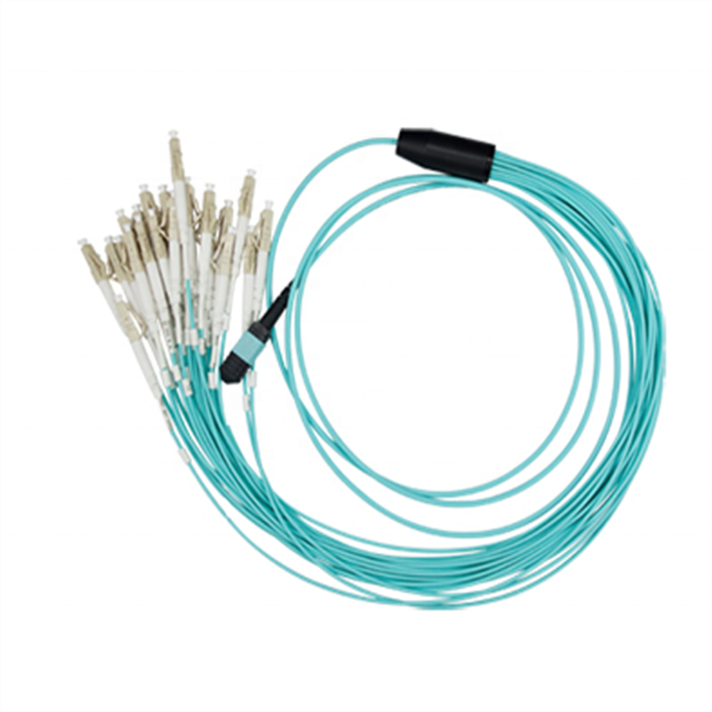8 12 24 cores OM3 OM4 MPO MTP to LC breakout cable