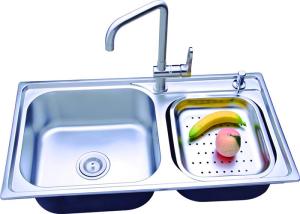 Quality 304 Stainless Steel Double Bowl Undermount Sink With Flexible Faucet wholesale
