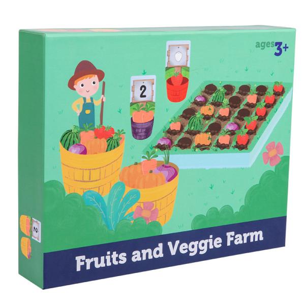 Children'S Wooden Vegetable Farm Fruit Color Cognitive Classification Interactiv