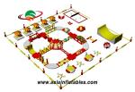 Customized Color kids Inflatable Water Park For Sports Arenas