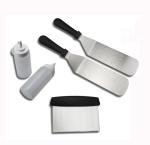 5PCS Restaurant Grade Griddle Spatula Set for Flat BBQ Grill Griddle Accessories