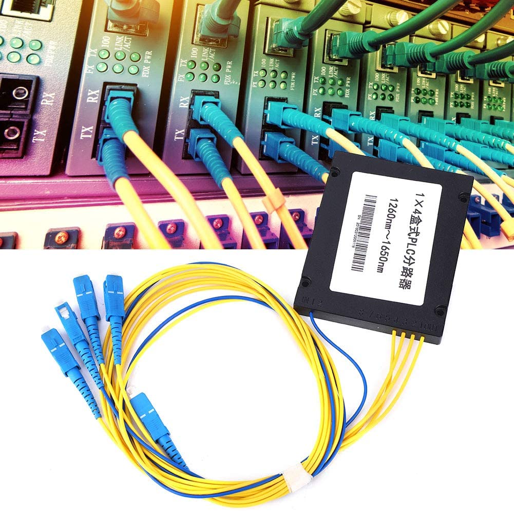4 Way SC UPC Plc Optical Fiber Optic Couplers And Splitters 1x4
