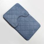 Tufted Memory Foam Anti Slippery Bathroom Mat 3 Piece Bathroom Rug Set