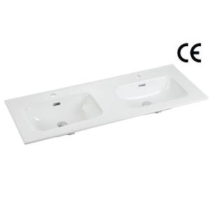 Quality White Double Vanity Top Bathroom Sink 1200mm Porcelain For Cabinet wholesale