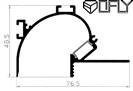 Quality Drywall Ceiling Light Suspension Kit 76.5*48.5mm 6063 T5 Surface Aluminium Profile wholesale