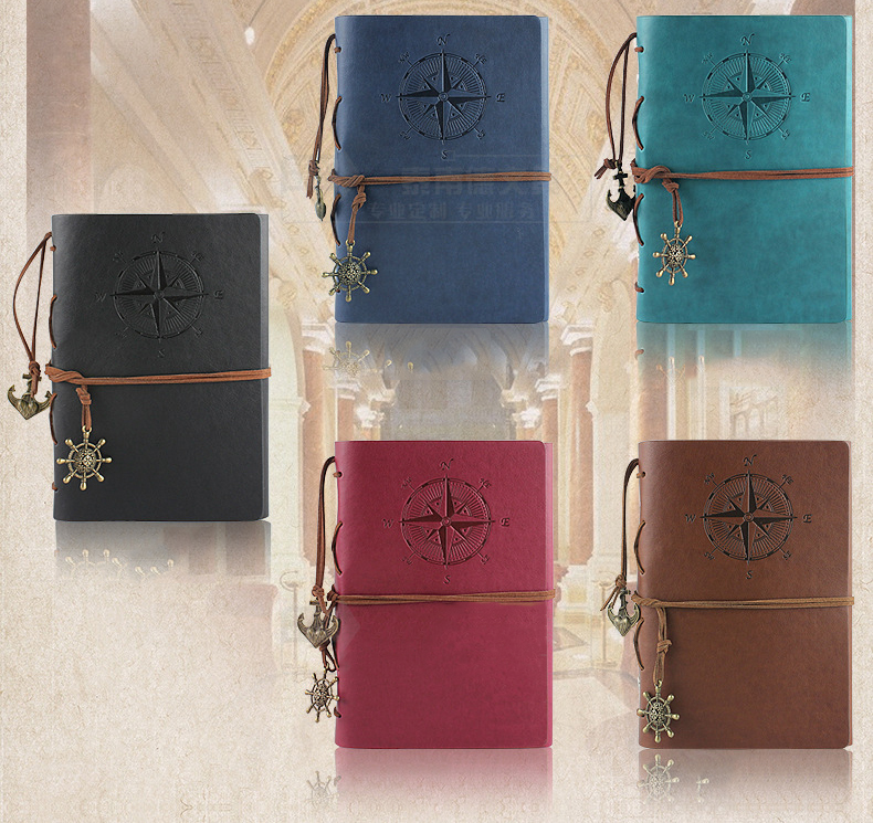 Imitation Leather Cover A5 A6 Brown Kraft Notebook With Daily Weekly Monthly Planner