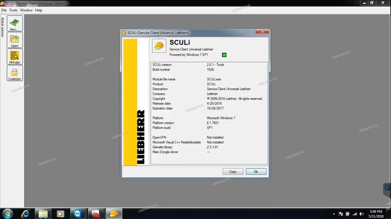 SCULI Software LIEBHERR Diagnostic Kit CF C2 Laptop for Liebherr Excavator Crane