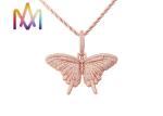 27g Fadeless Butterfly Pendant Cubic Zirconia Necklace