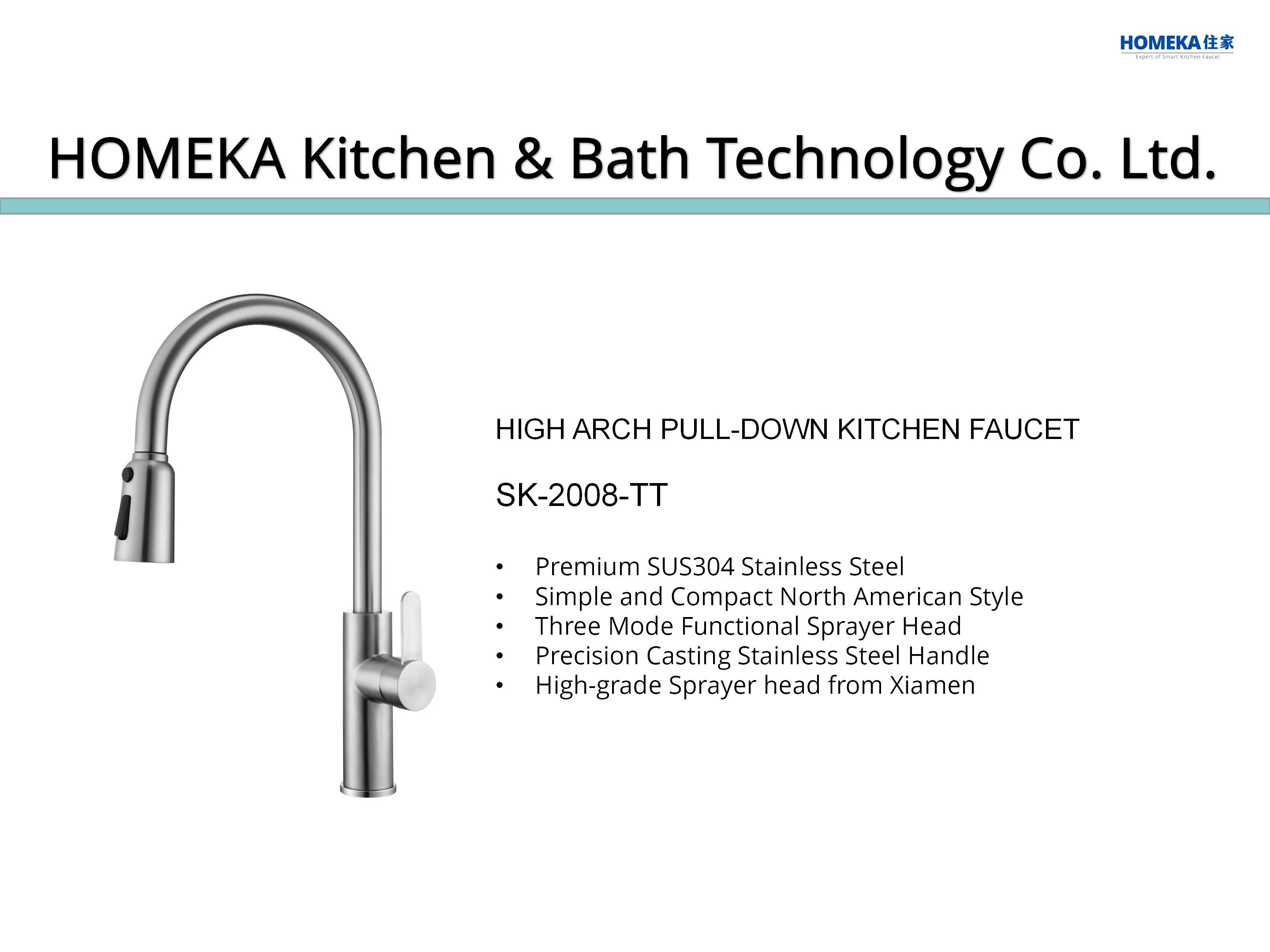 CUPC 18/10 Stainless Steel Kitchen Water Faucets With Extendable Hose
