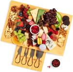 Bamboo Charcuterie Cheese Platter Serving Tray Wooden Crafts Supplies