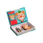 OEM Crazy Faces Magnetic Book Wood Jigsaw Puzzles Play Box For 3 Year Olds
