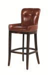 Wooden Frame Leather Counter Height Stools Wooden Legs Full Handwork Craft