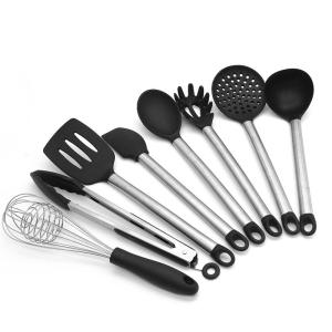Quality 9 Pieces SS Handle Silicone Non Stick Utensils Set Lead Free wholesale