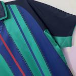 Retro Polyester V Neck Red Blue Soccer Jersey Quick Dry
