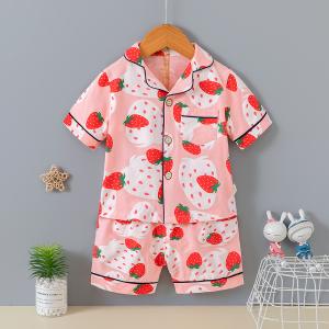 Quality Children Cardigan Pajama Set Summer Thin Air Conditioning Suit wholesale